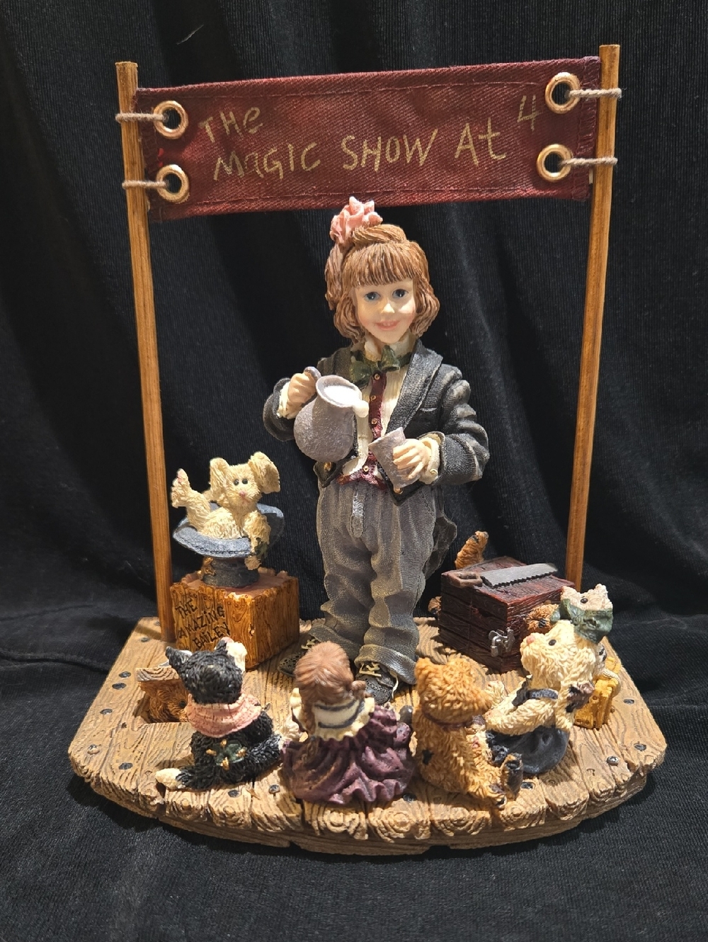 Boyds Bears figurine titled "The Amazing Bailey...Magic Show at 4"